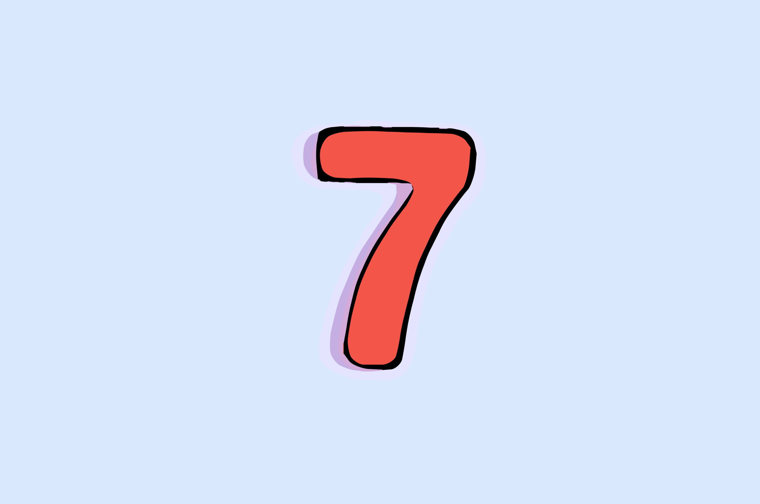the number "7" in red against a bluish background, representing the 7 dangers of a detox at home
