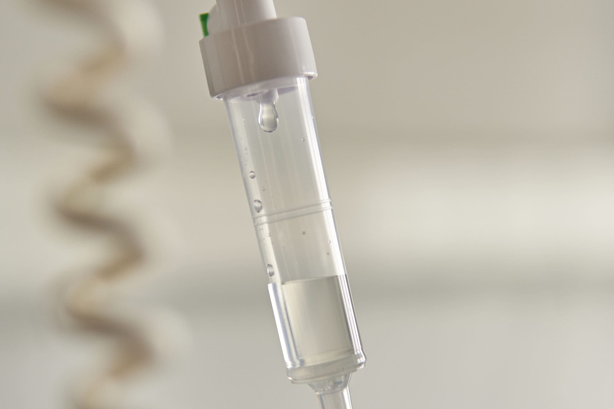 a close up of an iv detox drip