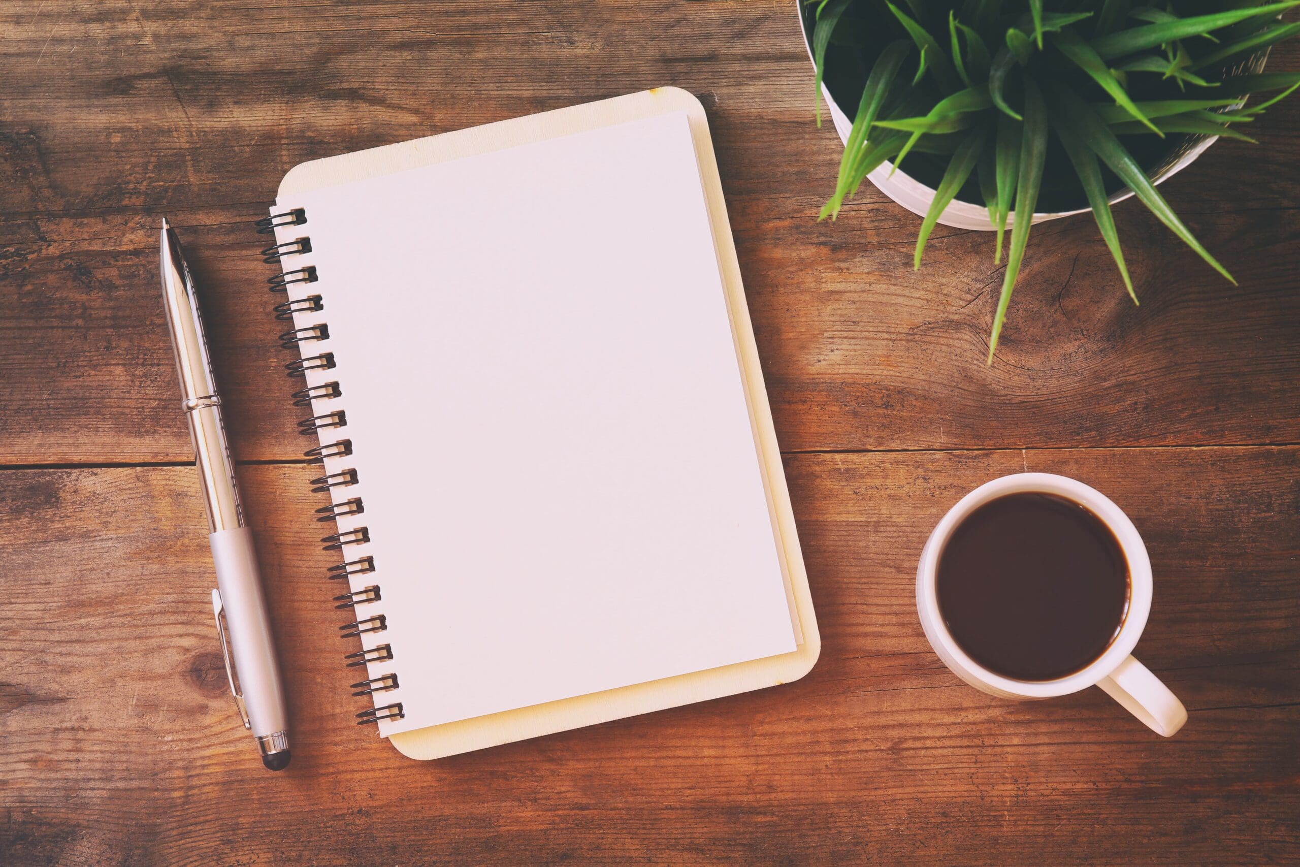Recovery coaching tools with journal and coffee for accountability