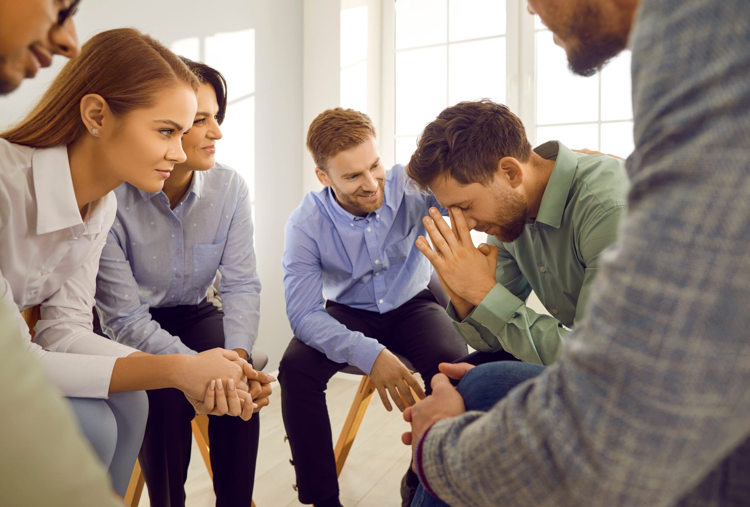 group therapy support to address how shame feeds addiction